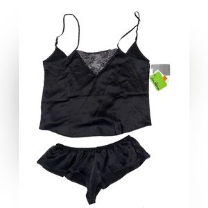 NWT - Sam Edelman Black Lace Trimmed Cami Camisole and Short | Size Small